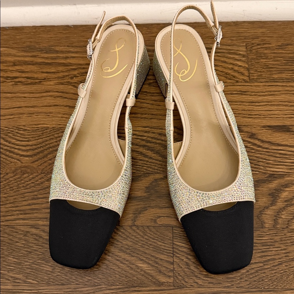 Sam Edelman Tarra Glitz Slip-On Slingback Pumps size 8